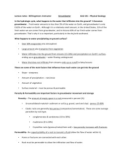 Lecture 13 Groundwater