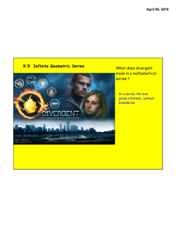 9.5 Infinite Geometric Series