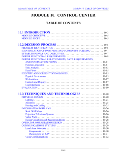 MODULE 10. CONTROL CENTER