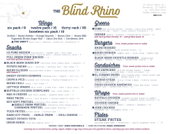 Menu - The Blind Rhino