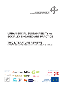 urban social sustainability and socially engaged