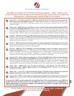 a selection of mrff`s 2013 achievements