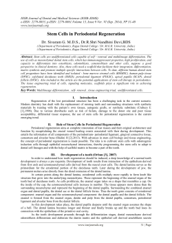 Stem Cells in Periodontal Regeneration