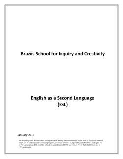 BIL/ESL Policies - The Brazos School for Inquiry and Creativity