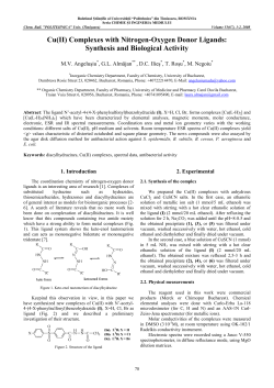 Cu(II) Complexes with Nitrogen-Oxygen Donor Ligands: Synthesis