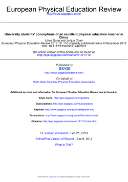 European Physical Education Review