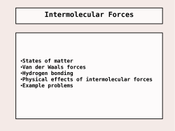Intermolecular Forces