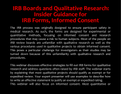 IRB Boards and Qualitative Research: Insider Guidance for IRB