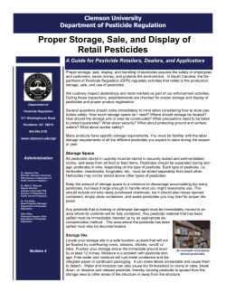 Proper Storage, Sale and Display of Retail Pesticides