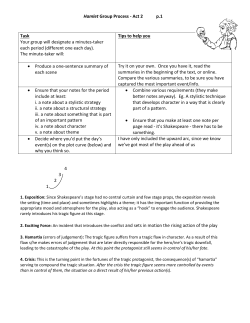 Hamlet Group Process - Act 2 p.1 4 3 2 1 2. Exciting Force: An