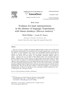 Evidence for kind representations in the absence of language
