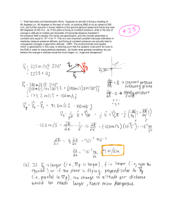 1. Total Derivative and Geostrophic Wind. Suppose an aircraft is