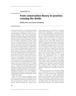 From Conservation Theory to Practice: crossing the divide