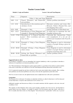 Lesson 1: Sets and Venn Diagrams