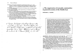 3. The organization of nomadic communities in pastoral societies of