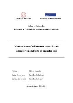 Measurement of soil stresses in small scale laboratory model tests