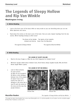 Legends of Sleepy Hollow Worksheet