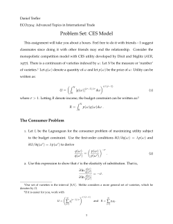 Problem Set: CES Model