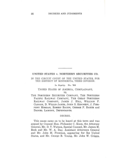 UNITED STATES v. NORTHERN SECURITIES CO. This cause