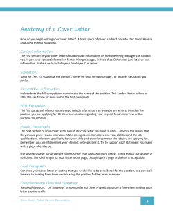 Anatomy of a Cover Letter - Government of Nova Scotia