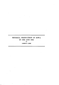 Mineral Production in Iowa in 1923 and 1924