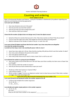 Counting and ordering - Hunters Hall Primary School