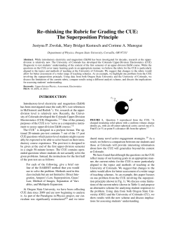 Re–thinking the Rubric for Grading the CUE