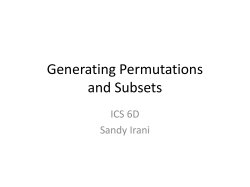 Generating Permutations and Subsets