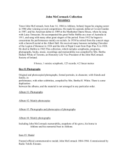 JOHN McCORMACK COLLECTION - Digital Library Services