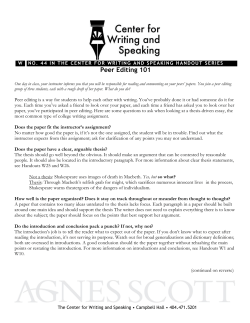Peer Editing 101 - Agnes Scott College