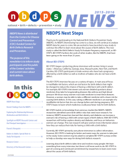 2015 - 2016 NBDPS Newsletter - National Birth Defects Prevention