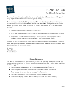 Frankenstein Audition Packet