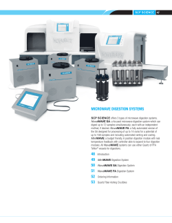 Microwave DigeStion SySteMS