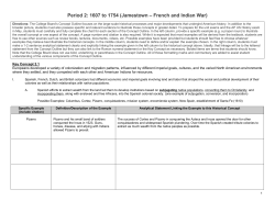 Period 2: 1607 to 1754 (Jamestown &ndash; French and Indian War)