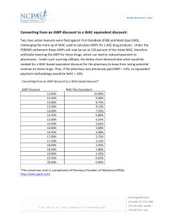 Converting from an AWP discount to a WAC equivalent discount: