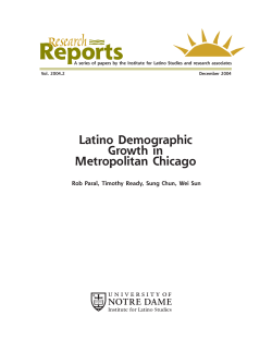 Latino Demographic Growth in Metropolitan Chicago