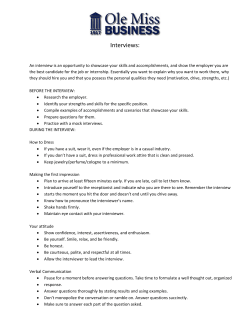 Interviewing - Ole Miss Business