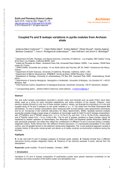 Coupled Fe and S isotope variations in pyrite nodules from Archean