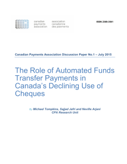 The Role of Automated Funds Transfer Payments in Canada`s