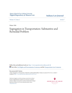 Segregation in Transportation - Digital Repository @ Maurer Law