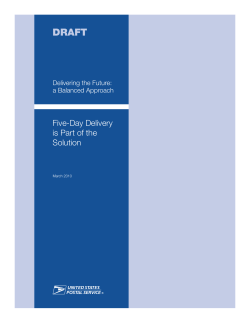 Five-Day Delivery is Part of the Solution