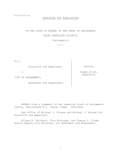 M.P., Plaintiff and Appellant, v. CITY OF SACRAMENTO | FindLaw