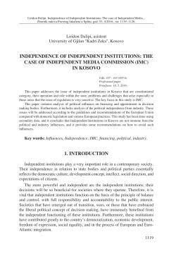 INDEPENDENCE OF INDEPENDENT INSTITUTIONS: THE CASE