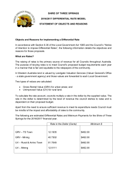SHIRE OF THREE SPRINGS 2016/2017 DIFFERENTIAL RATE