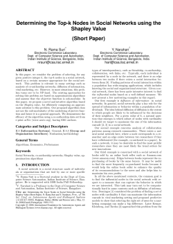 Determining the Top-k Nodes in Social Networks using