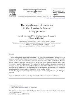The significance of economy in the Russian bi-lateral treaty
