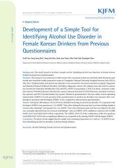 Development of a Simple Tool for Identifying Alcohol Use Disorder