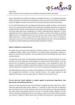 March 2012 Cafcass` response to the cross