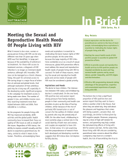 Meeting the sexual and reproductive health needs of people living