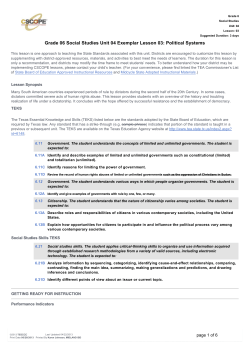 Grade 06 Social Studies Unit 04 Exemplar Lesson 03